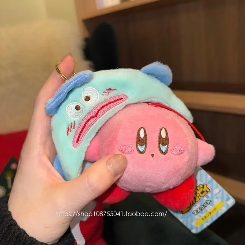 8CM Christmas Kirby Cute Plush Doll Key Pendant Cartoon Ornament Star Kirby Super Cute Gift