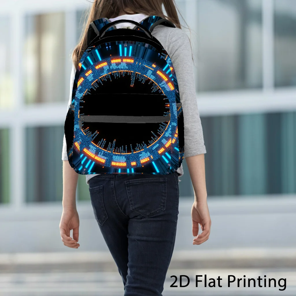

One piece, 2D flat print geometric pattern, backpack with compartment, square backpack, backpack, laptop backpack