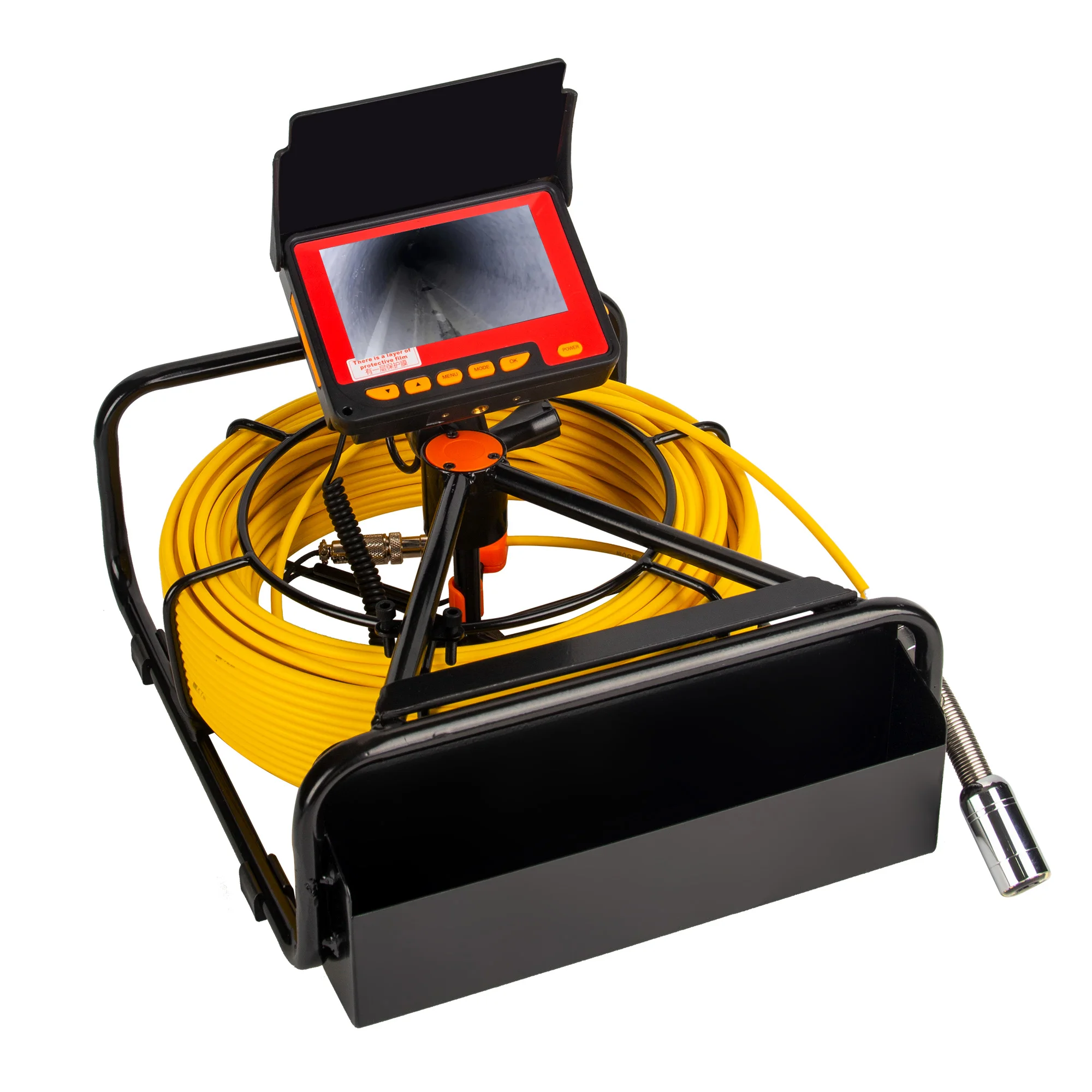 20M Cable Municipal Pipeline Inspection Camera 4.3-Inch Color Screen CMOS Memory Card Night Vision Waterproof for Pipe