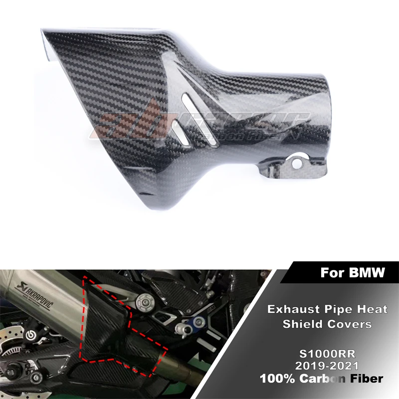 Exhaust Pipe Motorcycle Protector Heat Shield Cover Motorcross Guard Anti-scalding Cover For S1000RR 2021 2022 Full Carbon Fiber