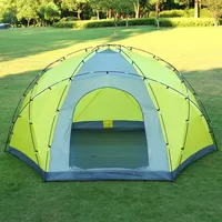 Oversized Double-layer 3-door 6-corner Tent Can Live 10 People Manual Tent Outdoor Camping Shed