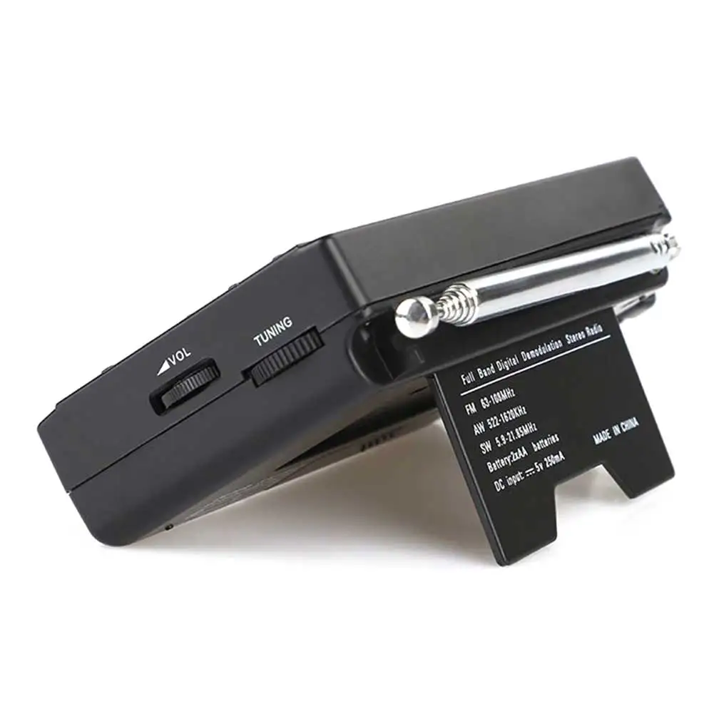 شاشة ديجيتال محمولة راديو AM/FM صوت واضح ضبط راديو الترانزستور لحالات الطوارئ