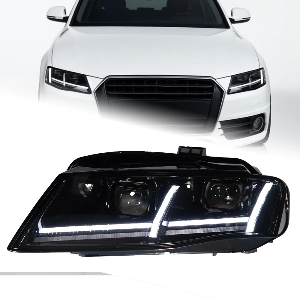 

Автомобильные фары для Audi A4 2009-2012 RS4, светодиодные автомобильные фары в сборе, обновление 2023, RS5, новейший стиль, дизайн, аксессуары с левым рулем и правым рулем