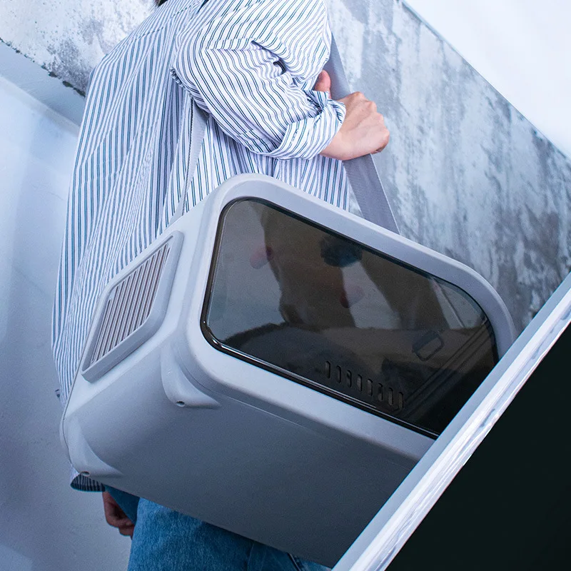 حقيبة ظهر محمولة على شكل قطة، حقيبة ظهر واسعة للسفر للحيوانات الأليفة، قفص قلعة عتيق، حقيبة كروس للكلاب مع عرض درجة الحرارة