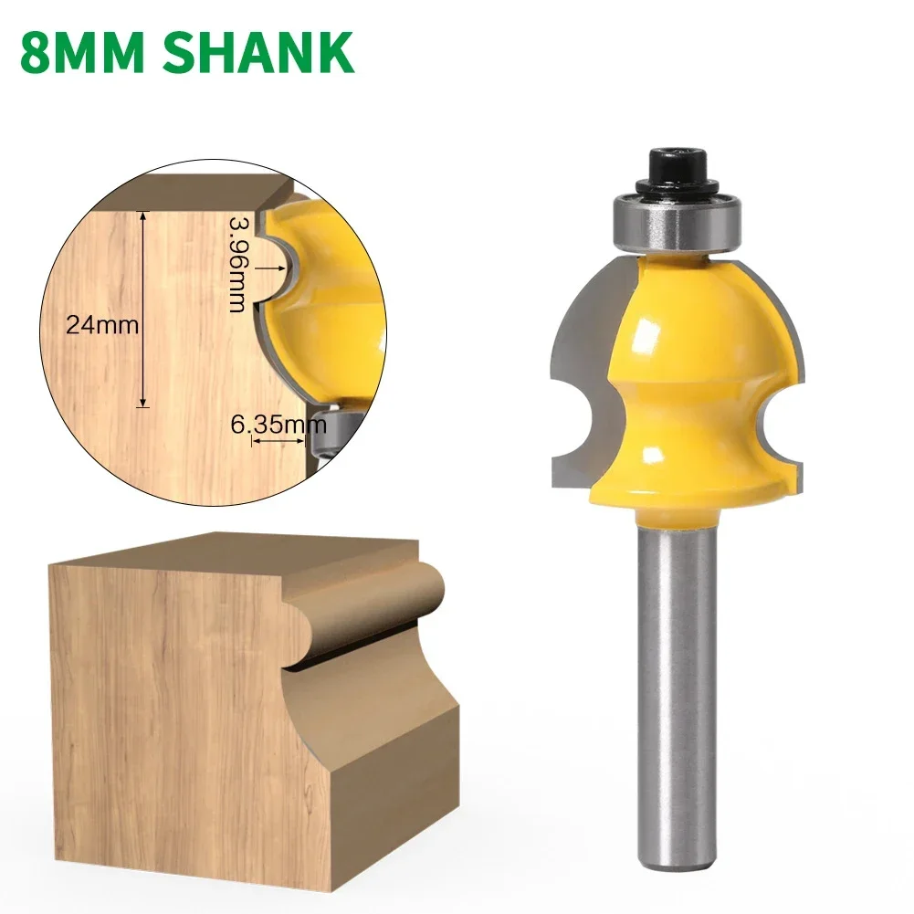 1PC 8MM Shank Milling Cutter Wood Carving Line Architectural Molding Router Bit Woodworking Tenon Milling Cutter Wood Machine