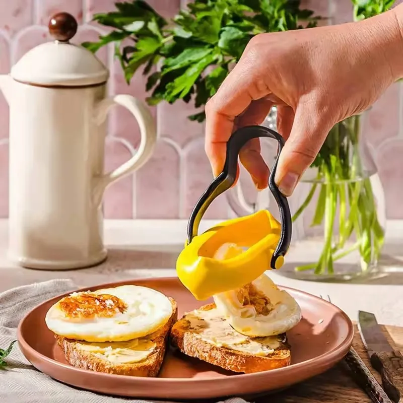 10cm Fried Egg Mold Non-Stick Egg Circle Ring Mold Foldable Round Omelet Model Handheld Breakfast Cooking Poached Egg Tool