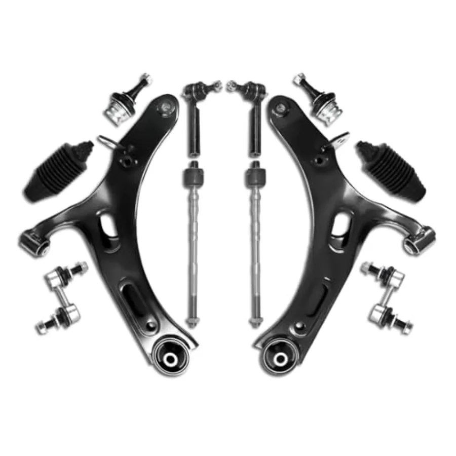 12pcs Front Lower Control Arm with Ball Joint Sway Bar Tie Rod Boot Replacement for 20102014 Subaru Legacy Vehicles Durable Aut