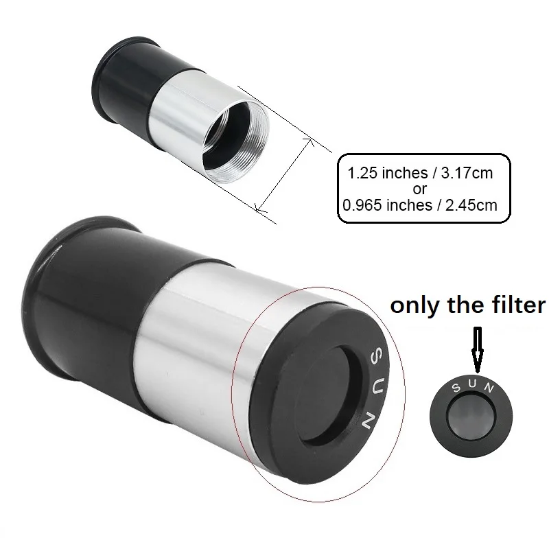 0.965/1.25 M28.6*0.6 inches Solar Filter Astronomical Telescope Optical Filter Lens Astronomical Telescope Parts Accessories