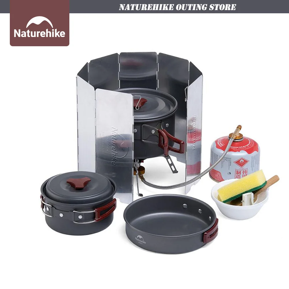 

Naturehike Outdoor Tableware Pot Set Camping Pot Ultralight Camping Cooking Utensils Hiking Picnic Travel Cookware Camp Cooking
