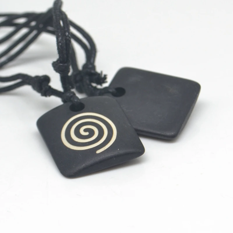 Sacred Geometry Mysterious Spiral Helix Resin Pendant Necklace Amulet Lucky Gift Tribal Fashion Jewelry