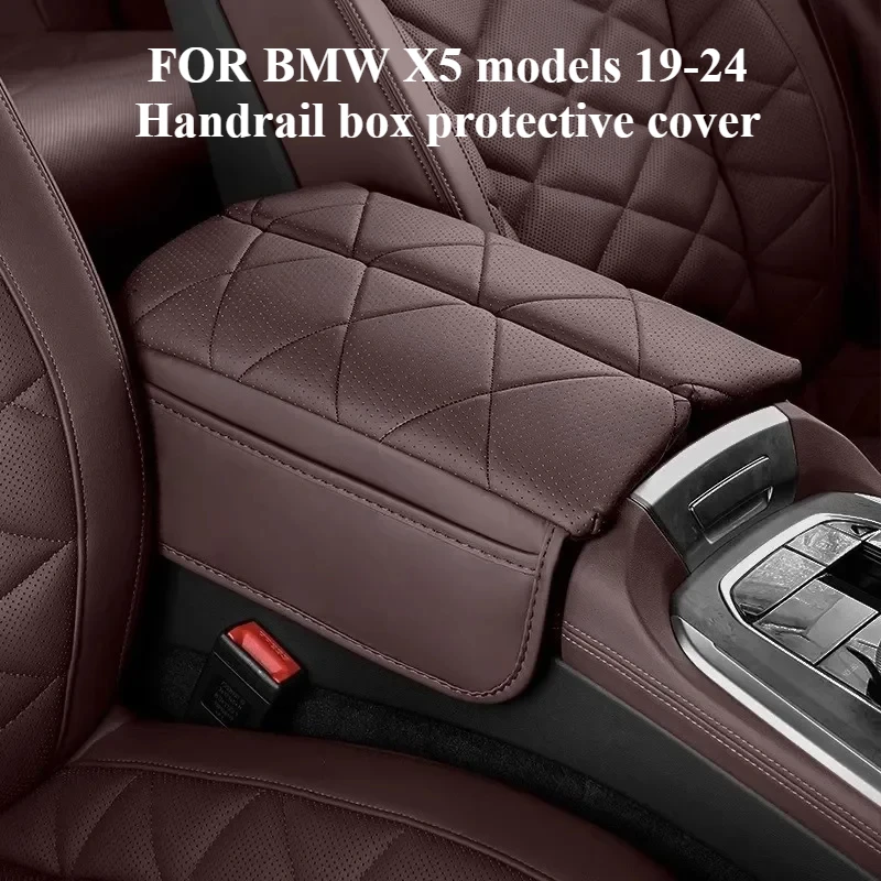 

PU Leather Car Armrest Mat Center Console Arm Rest Protection Cushion For BMW X5 From 2019 to 2024 Auto Storage Box Cover Pad