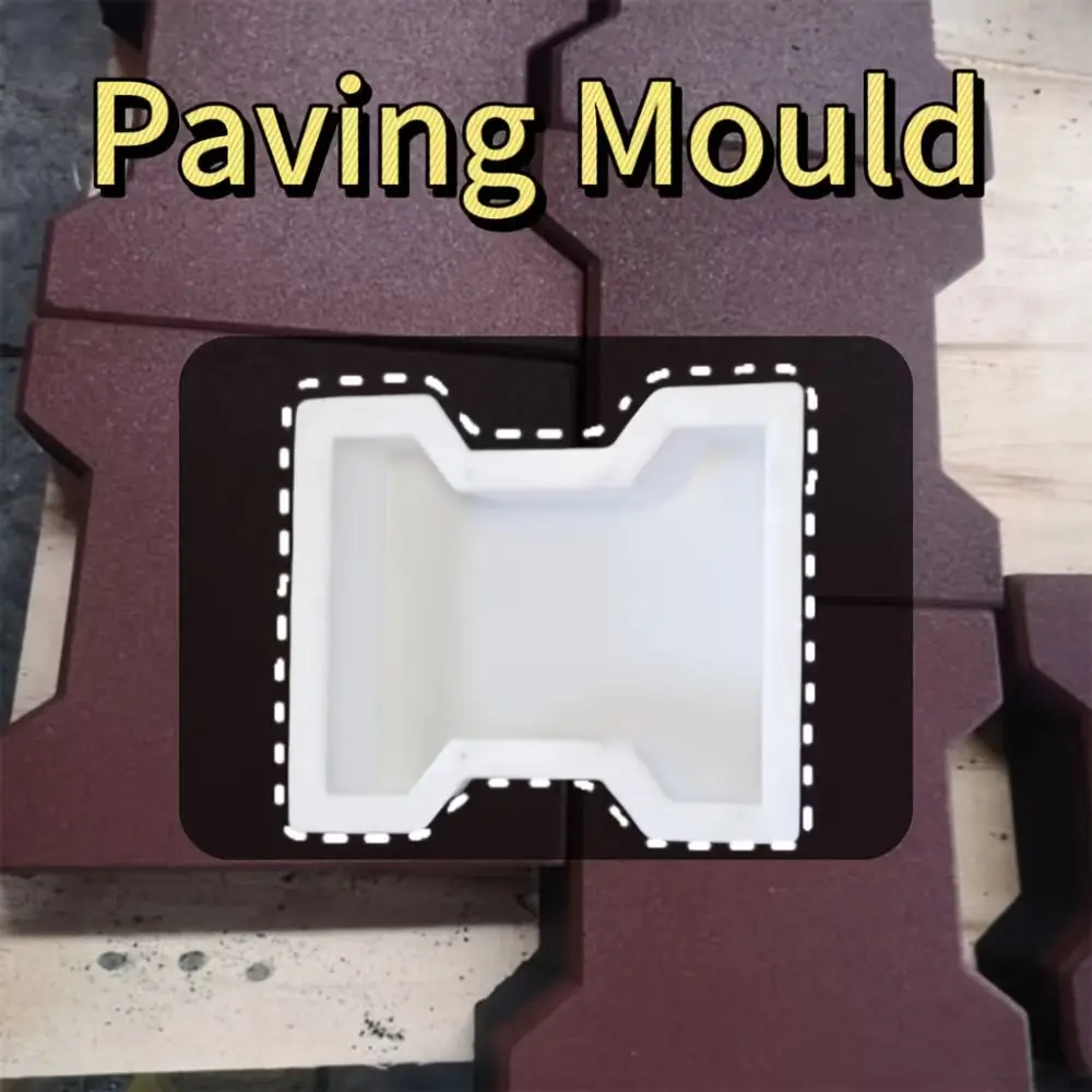 I-shaped Plastic Paving Molds Reusable Durable Cement Tile Mold Manual Operation White Concrete Pavement Mold Park Path