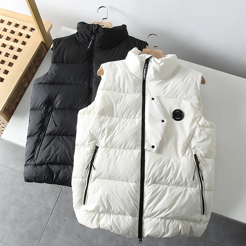 Quali Series! High Fluffy Duck down! Autumn and Winter Men's Foreign Trade Fashion Stand Collar Thickened down Vest Vest Tide