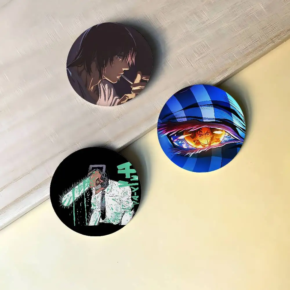 Chainsaw Man Badges Peripheral Lapel Pins Tinplate Round Brooch For Shoulder Bag Accessories Souvenir Gifts
