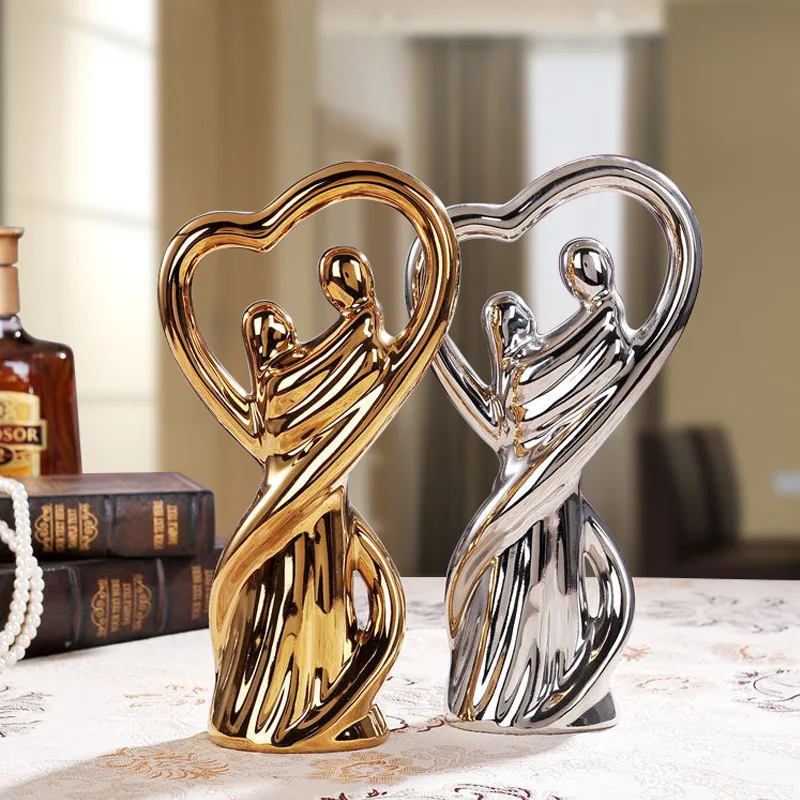 Home, Living Room, Gold and Silver Couple Dolls, Living Room Accessories,Home Decoration Crafts,Office Accessories,Wedding Gifts