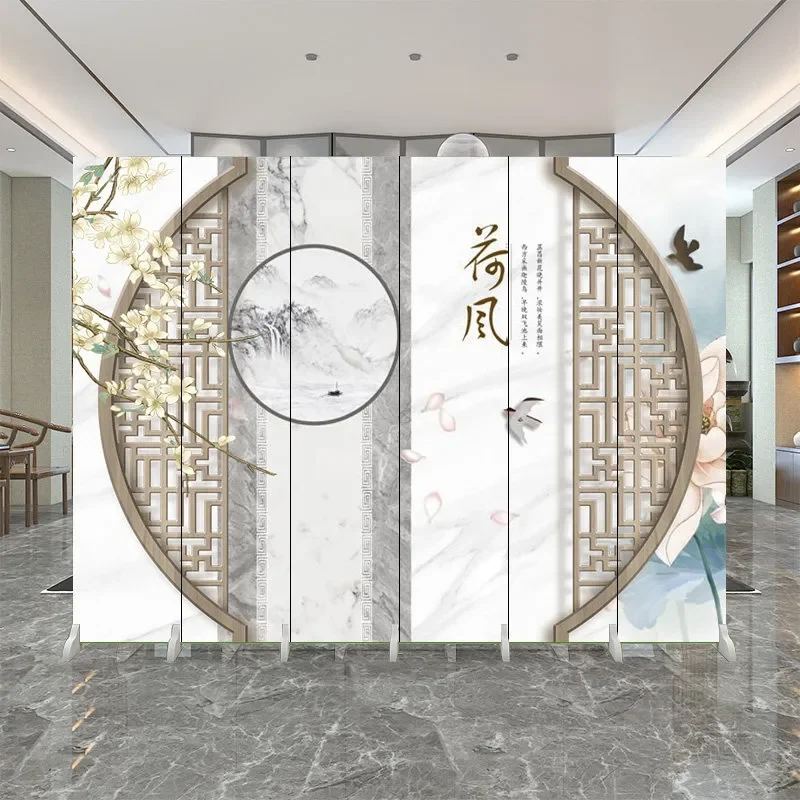 Light Luxury Antique Landscape Screen Partition for Living Room Bedroom Entrance Office Meeting False Wall Blocking