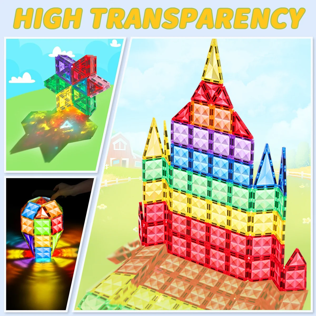 30/50/100PCS Magnetische Bausteine Bau Set 3D Spielzeug Für Kinder Montessori Pädagogisches STEM Blöcke Spielzeug mit Rädern