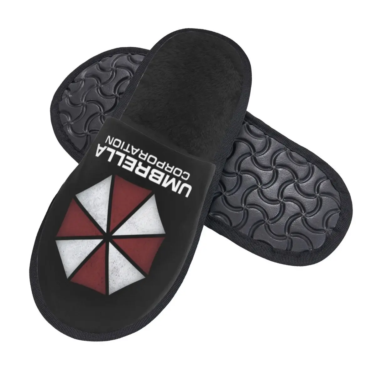Custom Vintage Umbrella Corporation Corp House Slippers Cozy Warm Video Game Memory Foam Fluffy Slipper Indoor Outdoor Shoes view 2