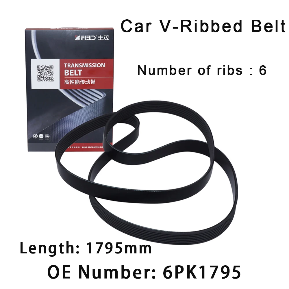 Transmission PK V-Ribbed Belt 6PK1795 For Buick Chevrolet Sail Nissan Interstar Primastar Volvo S40 V70 Mitsubishi Space Star