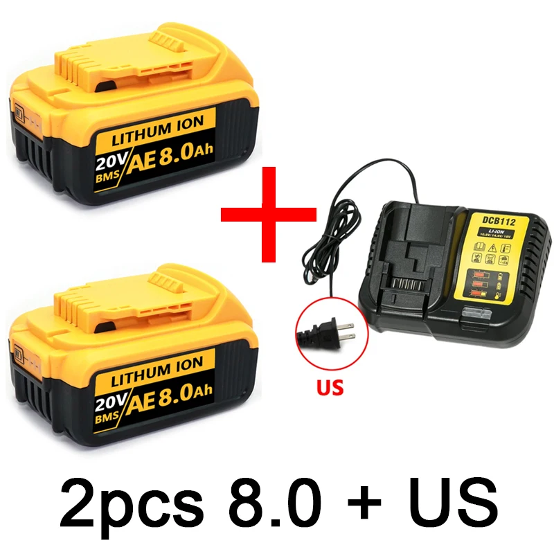 Für DeWalt 20V 6,0Ah/8,0Ah/12,0Ah Wiederaufladbare Li-Ionen-Batterie für Dewalt DCB184, DCB200, DCB201, DCB205, DCB206 DCF845 DCD800