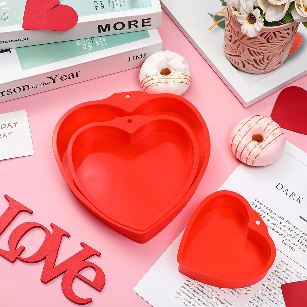 4/6/8 pollici teglie per torte a forma di cuore di san valentino stampi per dolci in Silicone riutilizzabili antiaderenti strumenti per la