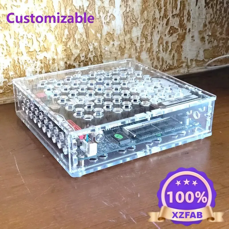 Factory Direct 2026 ITX Small Chassis Mini Compact Acrylic Plexiglass DIY Display Core Computer Onboard DC Industrial Control Ma