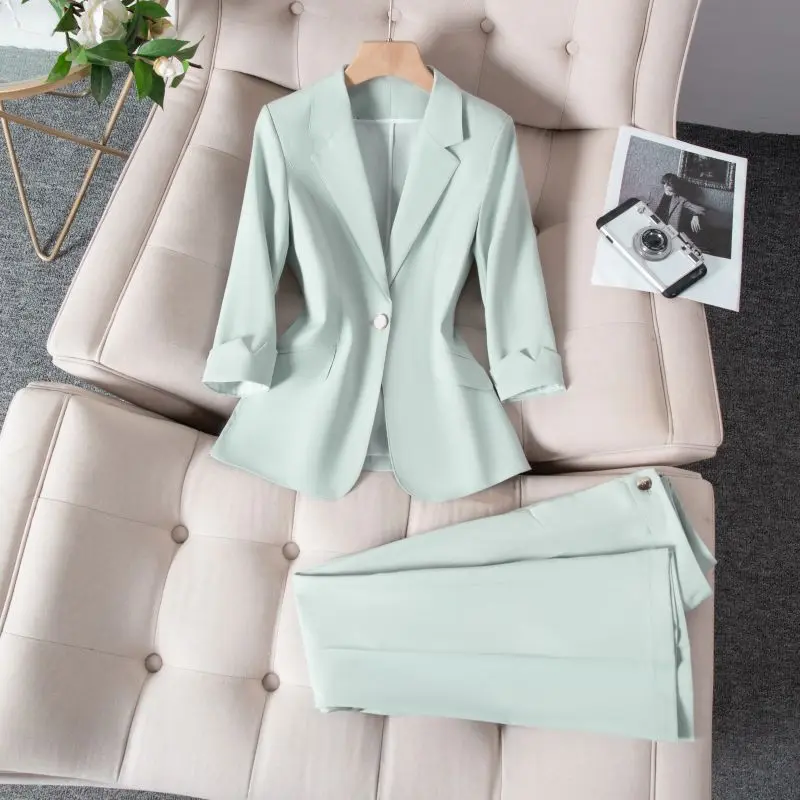 Commuter Formal Suit Work Clothes 3/4 Sleeve Suit Coat for Women2024Spring and Summer New High-Grade Workwear Suit