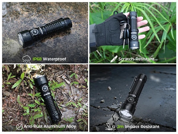 Wurkkos TS28 Tactical Flashlight Magnetic Tail Switch 21700 Rechargeable USB-C Port 3200 Lumens Portable Flashlight