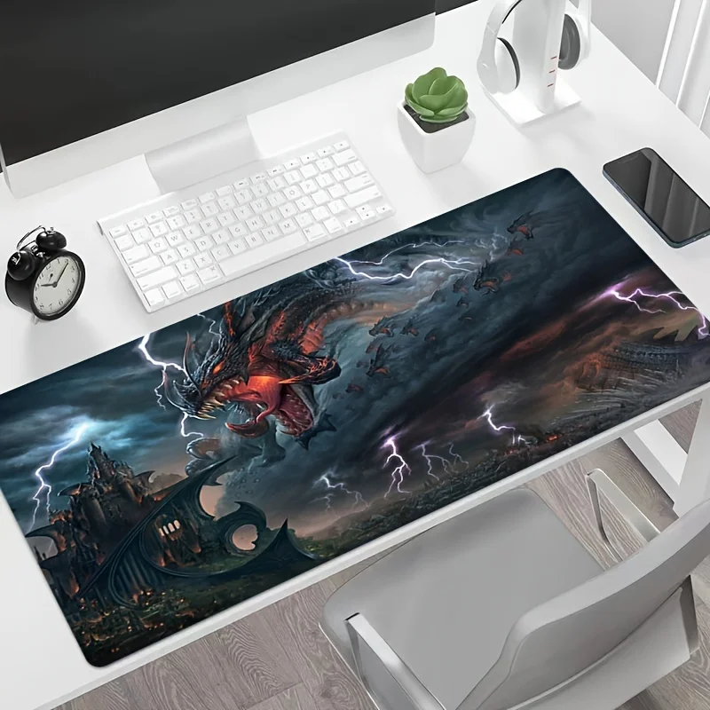 

Классический коврик для стола и мыши, мягкая тканевая поверхность, нескользящая резиновая основа для ПК, ноутбука, клавиатуры, офисного стола