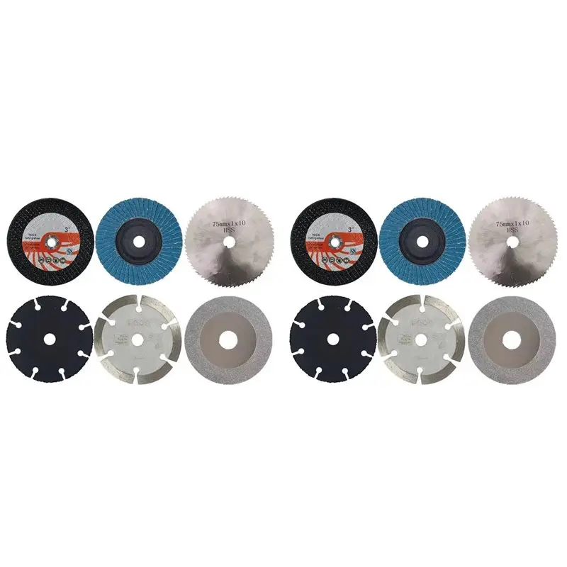 a74e-12個入り-75mm-切断ディスク-10mmボア用-アングルグラインダー用-金属円形ソーブレード-フラットフラップ研磨ホイール-サンディングパッド-ツール