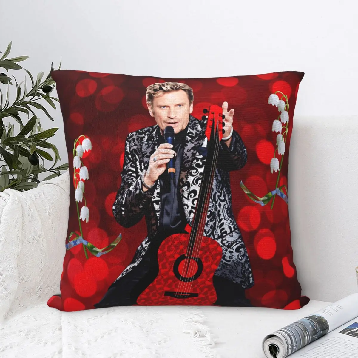 Pillow Case Rock Star Johnny Hallyday Soft Pillow Cover Morden Cushion Cover Graphic Pillowcases For Office Car Home Decorative