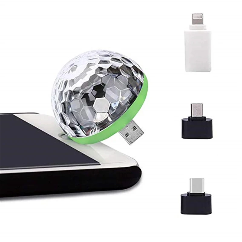 Disco Lights, Mini USB Colorful Lights, self-propelled Crystal Magic Ball Stage Lights, USB Port Power Supply, Good Choice