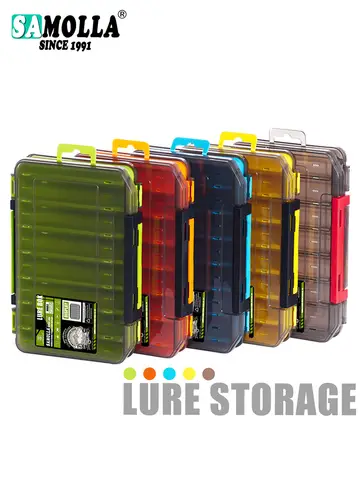 Fishing Tackle Box 14 Compartments Fishing Accessories Lure Hook Storage Case Double Sided Fishing Tool Organizer Boxes