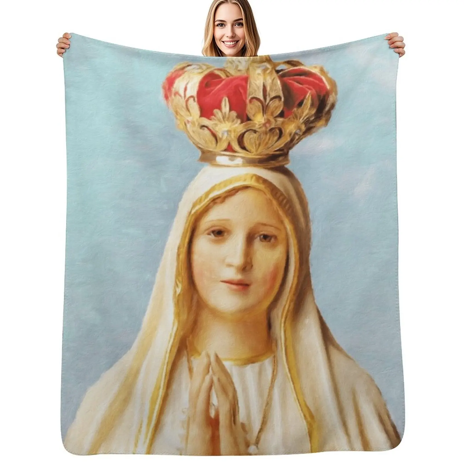 Our Lady of Fatima Throw Blanket Stylish Decor Blanket Gift for Friends Roommate