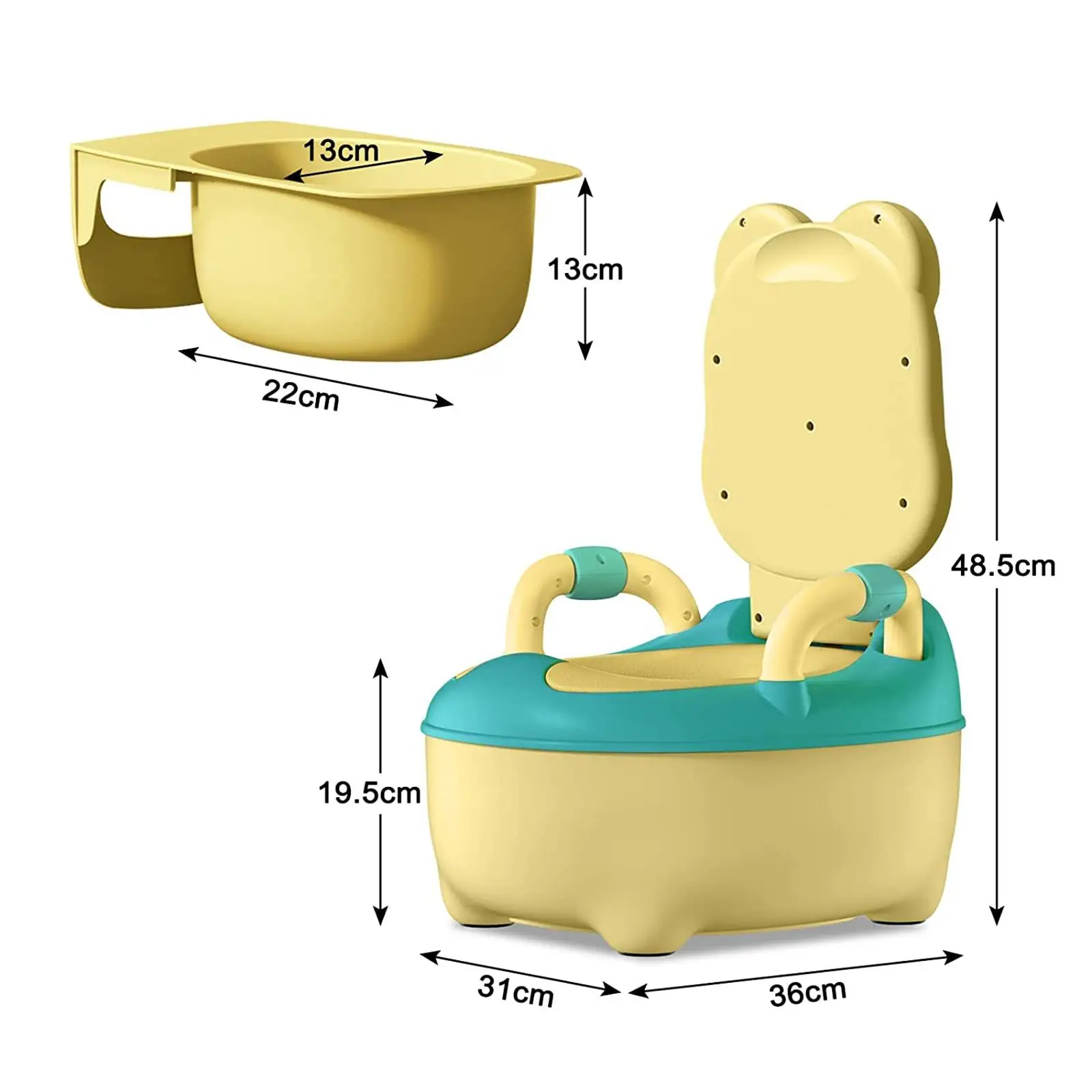 مقعد مرحاض الطفل حاوية مبولة قابلة للإزالة مع مقابض مع تنظيف عشوائي #6