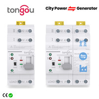 TONGOU Din Rail 2P 4P ATS Dual Power Automatic Transfer Switch Electrical Selector Switches Uninterrupted Power 110V 220V 63A