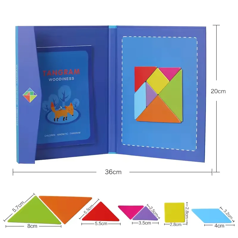 Funy Puzzle magnetico Forme geometriche 3D Tangram Board asilo Giochi Montessori per bambini asiloGiocattoli