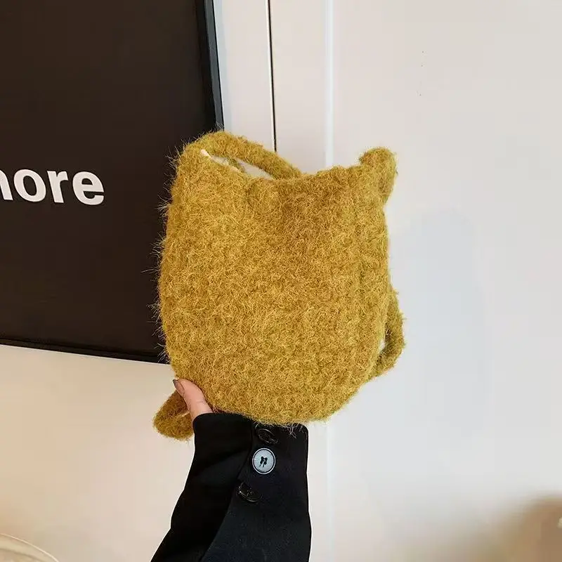 حقيبة مربعة معكرون رقيق لطيف على شكل بيضة صغيرة حقيبة كتف كروس للنساء موضة جديدة نمط حلو حقيبة يد لطيفة