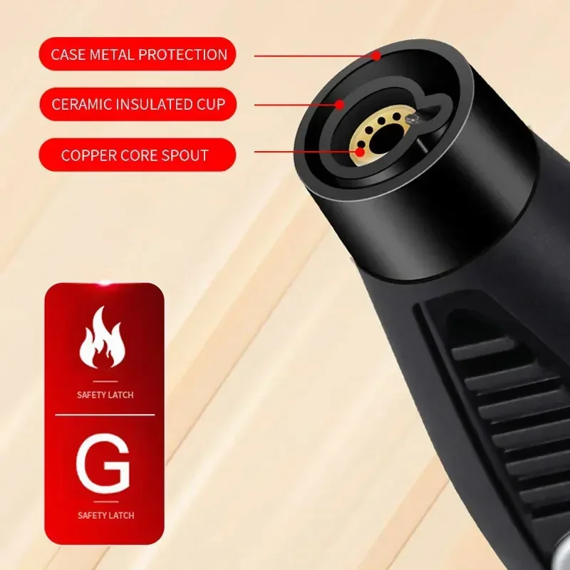 Turbo Torch Lighter 1300℃ Jet Flame Gas Lighter Refillable Butane Kitchen BBQ Ignition Gun Windproof Candle Lighter