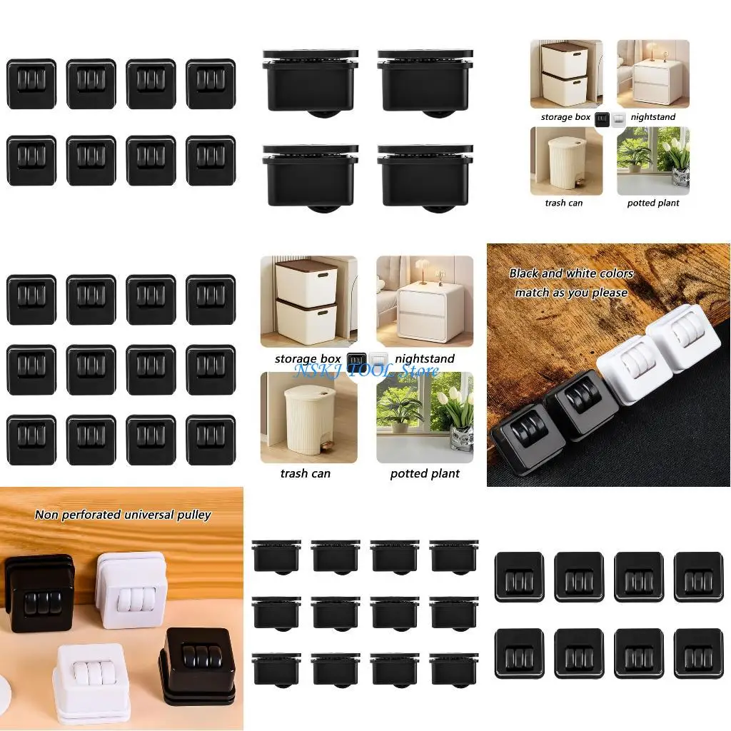 

L8RC Swivels Wheel Rustproof Casters Smooth Quiet Rolling In Home Office Workshop