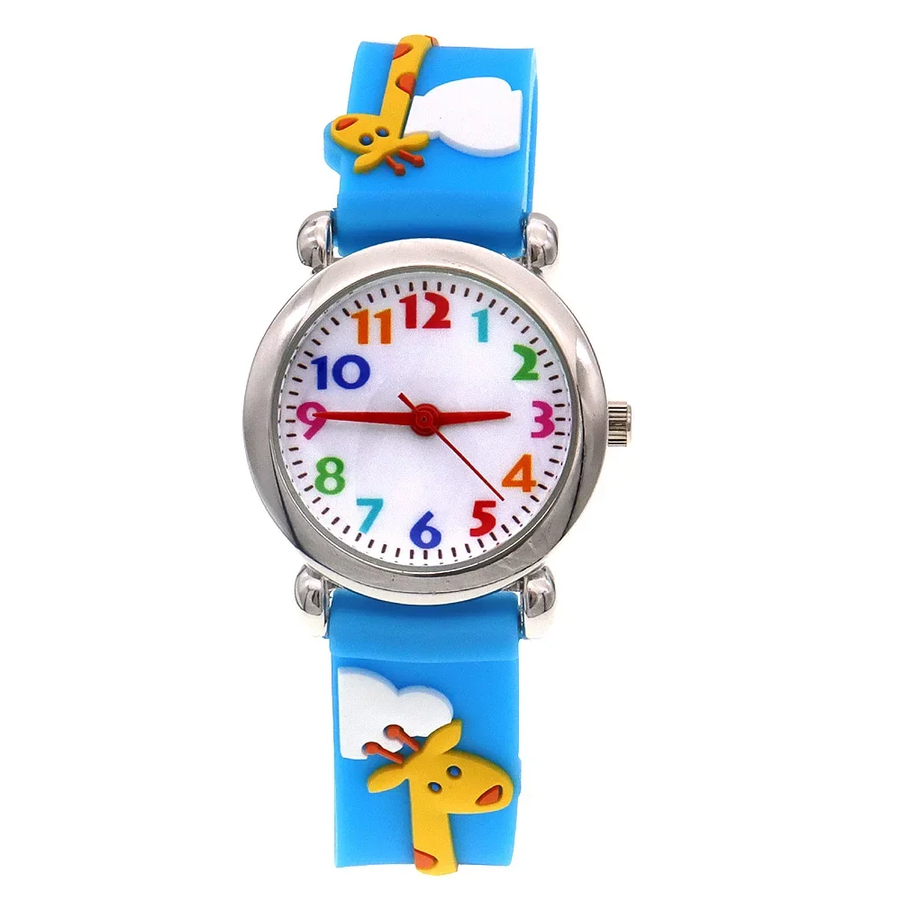 3D Cartoon Kids Watch Animal Theme Silicone Strap Educational Toy Birthday Gift