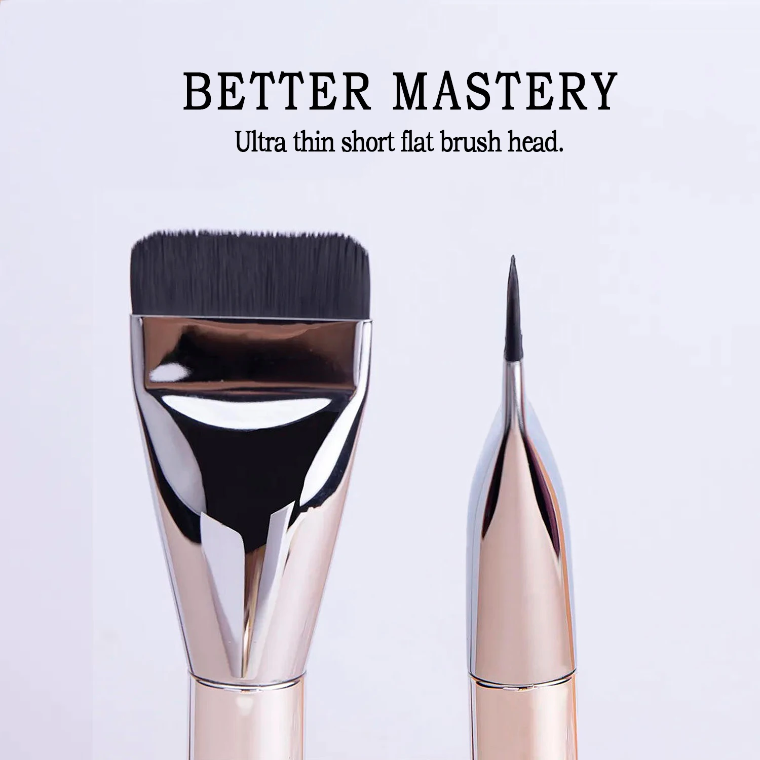 Pennello per fondotinta ultra sottile Pennello per contorno piatto leggero per trucco crema per sfumare il viso - Design sottile per un'applicazione fluida