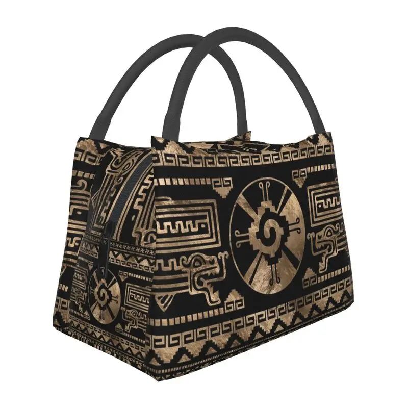 

Custom Mayan Aztec Hunab Ku Lunch Bags Women Cooler Warm Insulated Lunch Boxes for Office Travel lunchbag