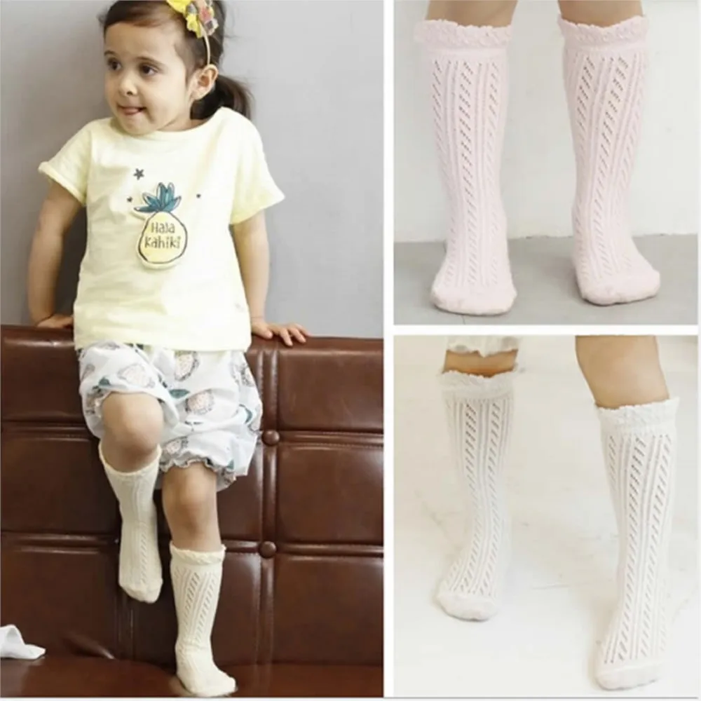 

Toddlers Baby Girls Boys Knee High Socks Leg Warmers Solid Cotton Good Air Permeability Sock for Newborns Infantile 0-36months