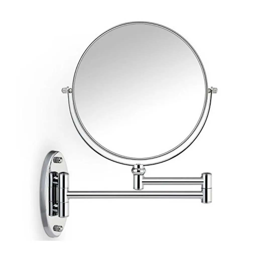 Makeup Mirror 1x/5X Magnifying Wall Mount Double-Sided Vanity Mirror, Round, 8 Inches, 360-degree Swivel Design