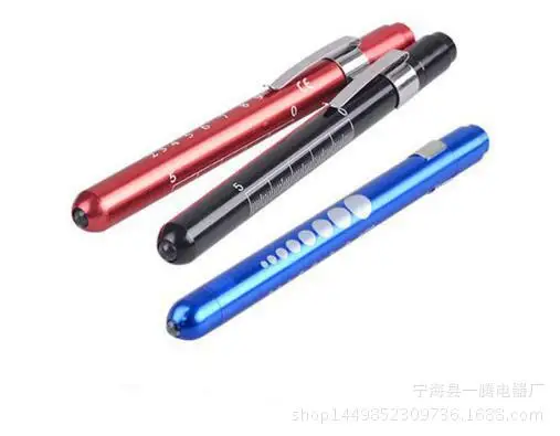 Mini LED Pen Light with Pupil Gauge and Ruler Detector Torch Tactical Flashlight Penlights Medical Pen Lights for Nurses Doctors