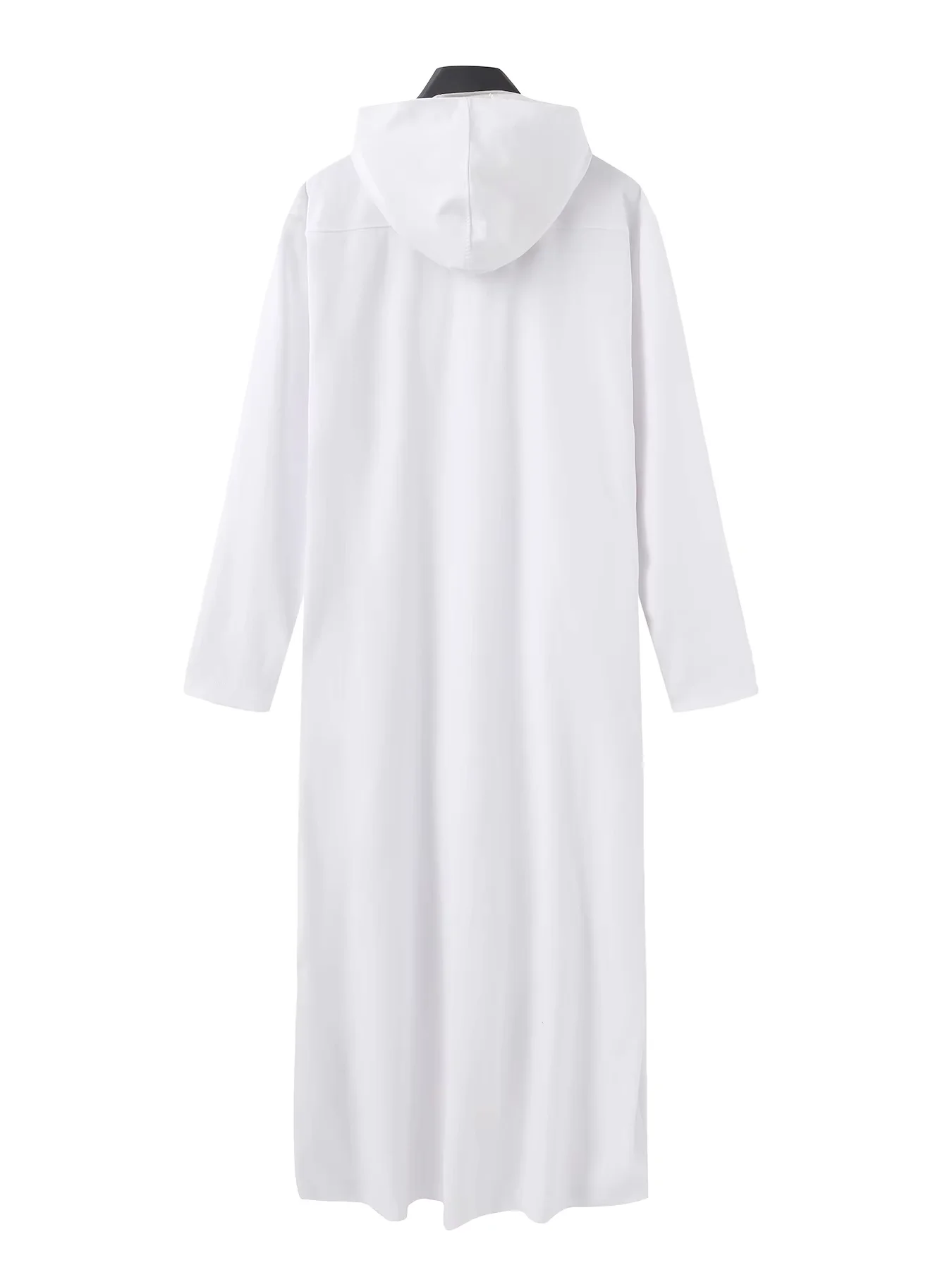 High end Middle Eastern style men\'s robe elegant retro solid color robe, casual loose long sleeved Muslim Eid al Fitr men\'s robe