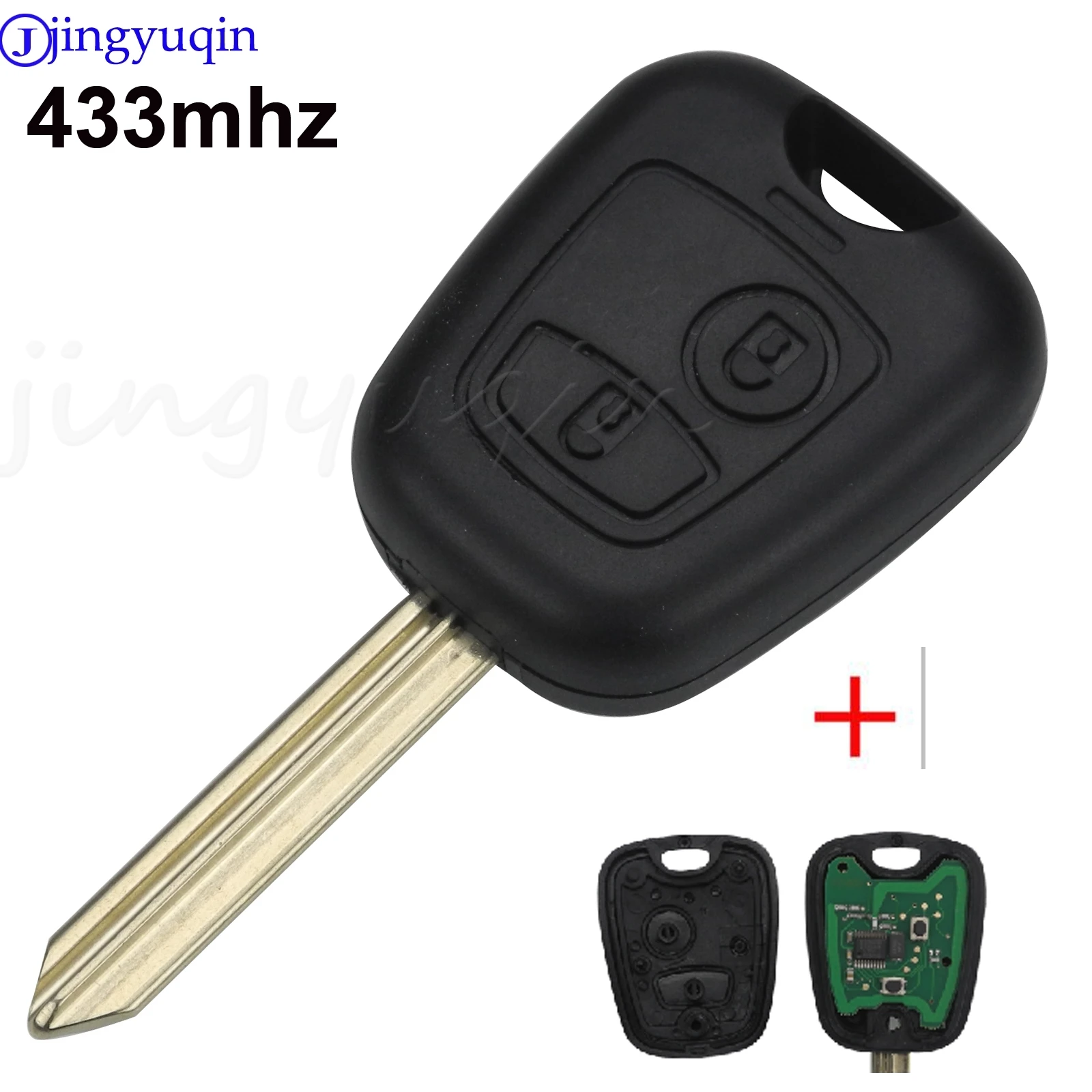 jingyuqin 2 Buttons Remote 433mhz PCF7961 ID46  for Peugeot Partner Expert Boxer SX9 For Citroen Elysee Car Key Shell