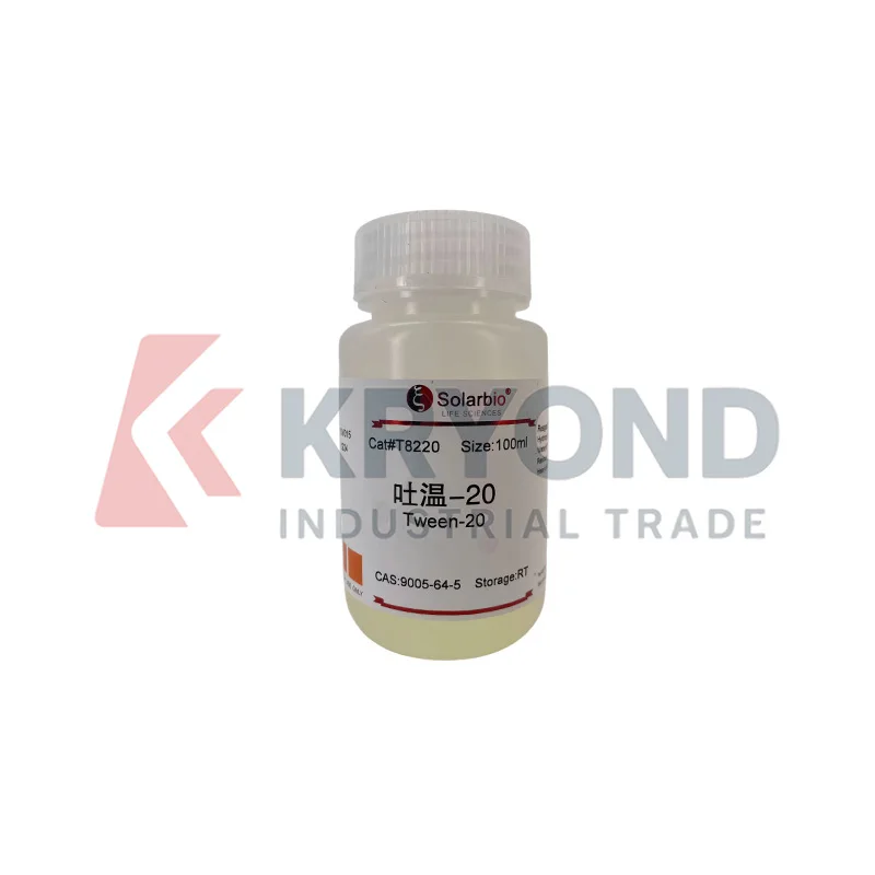 Solarbio Tween 20 T8220 Nonionic Surfactant Lab Reagent for Biochemical Research Sample Prep Cell Culture Studies 100ml 500ml