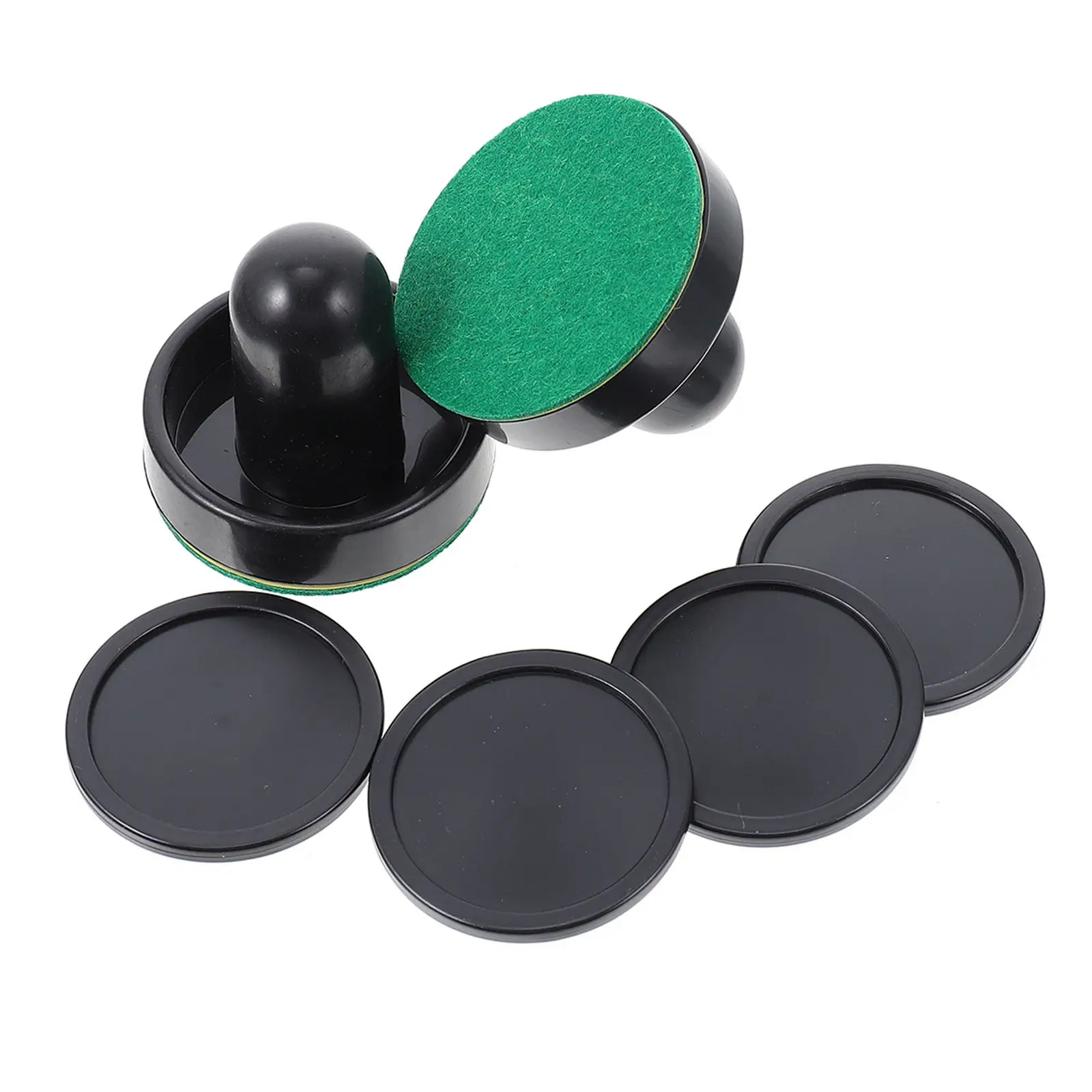 

2Sets Air Hockey Pucks Plastic Pushers Wear-Resistant Portable Replacement for Mini Air Hockey Table Accessories